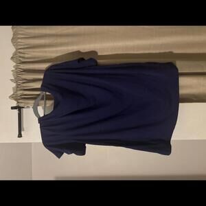 Chic Navy Blue V-Neck Top